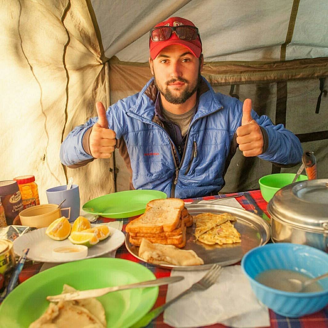 Mountain team preparing food during a Kilimanjaro climb